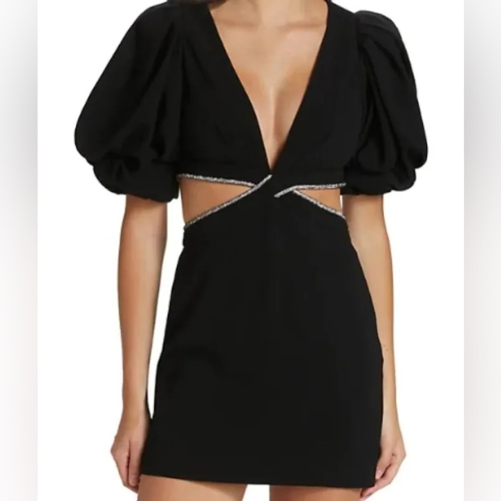 Alc hazel embellished cut out mini dress